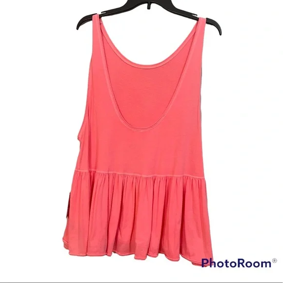 Free People Neon Pink Open Back Top - Picture 3 of 4